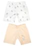 Mee Mee Baby White Peach Bunny Print Shorts - Pack